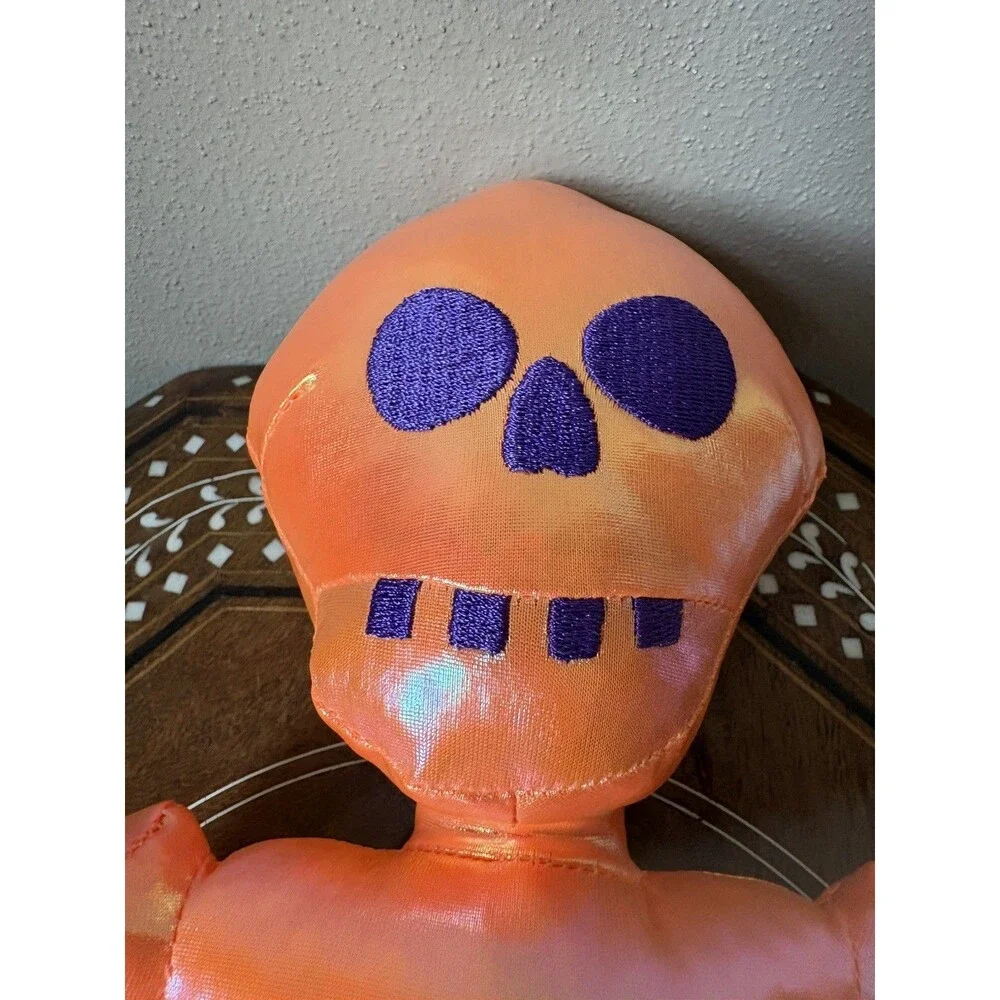 Metalic Iridescent Orange Skeleton Bones Plush 15